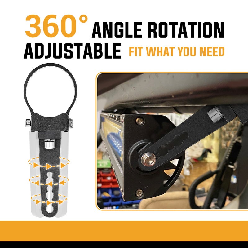 Wsays 2 Inch Universal Side Roll Cage Bull Bar Tube Clamps LED Light Mount Brackets Compatible with Polaris Ranger RZR Ace General Fit Arctic Cat Fit Yamaha YXZ Fit Kawasaki Teryx ATV UTV - Image 3